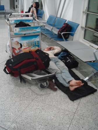 Asleep at Athens airport
