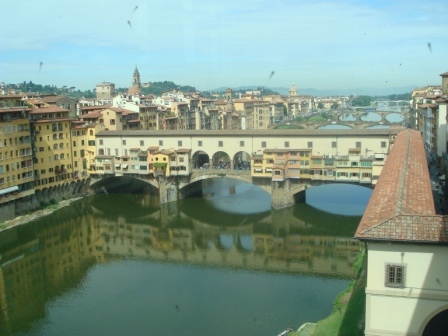 11 Ponte Vecchio through dirty Uffizi window