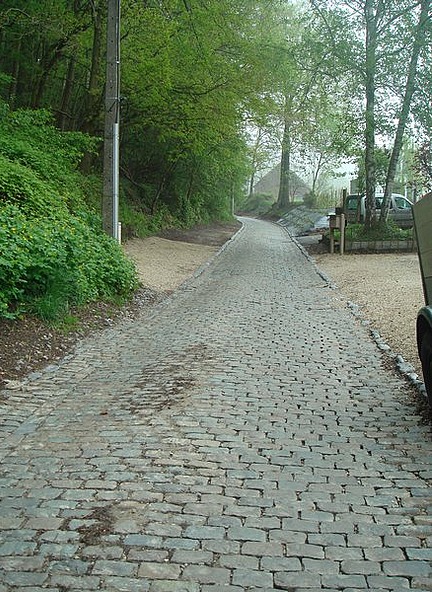 The cobbled road