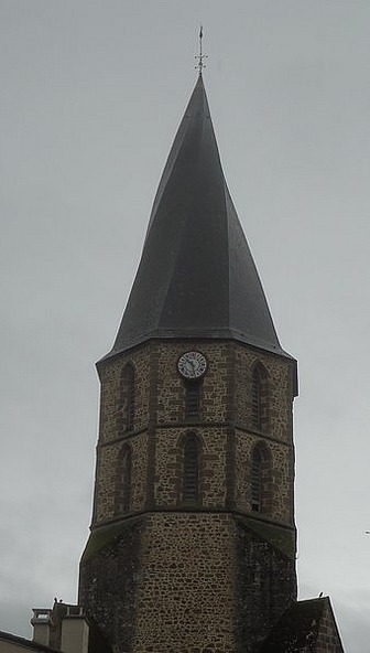 Twisted spire of Rochechouart church