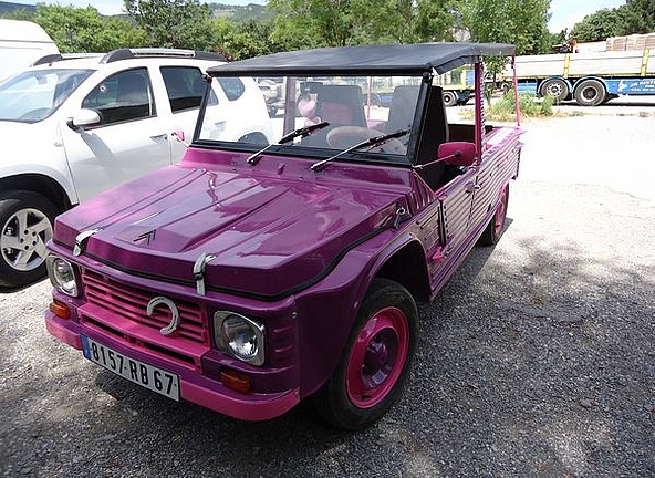 The pink jeep
