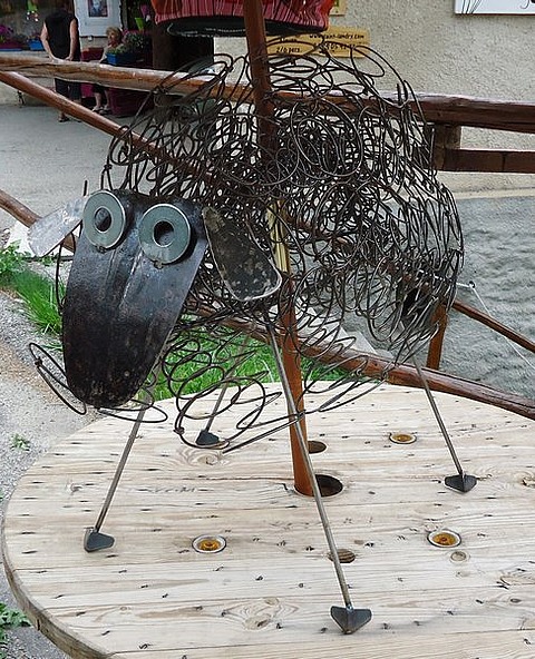 Shaun the Sheep - made from old mattress springs